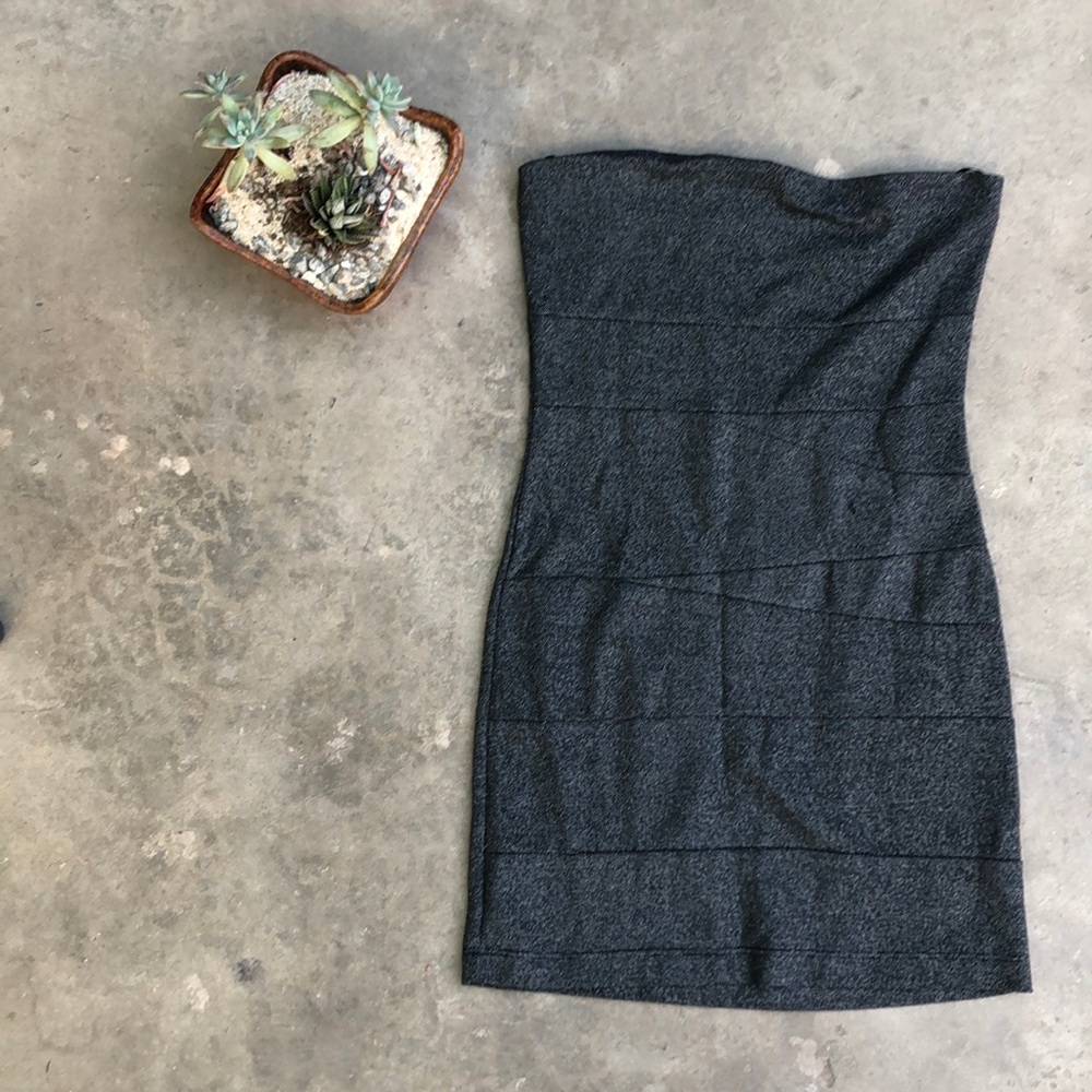 ☀️ Foreign Exchange Strapless Gray Dress | S